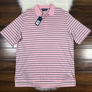Polo Golf Ralph Lauren Size XL Pink Stripe Short Sleeve Pima Cotton‎ Polo Shirt